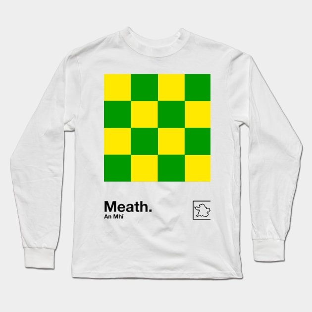 County Meath / Original Retro Style Minimalist Poster Design Long Sleeve T-Shirt by feck!